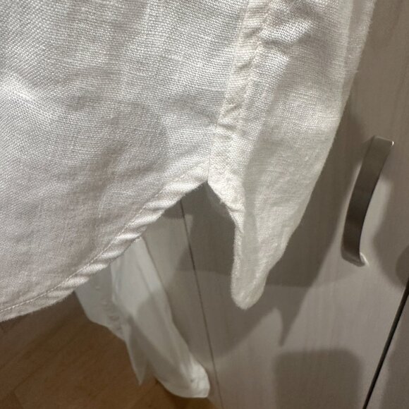 BNWT Athleta Retreat 100% Linen Shirt - XS Calla Lily - Picture 6 of 8